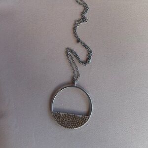 Elegant Silver and Gold Pendant Necklace 15” chain